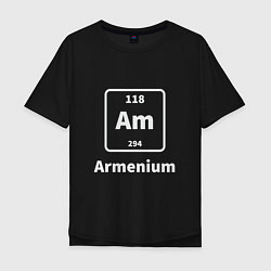 Футболка оверсайз мужская Армениум, цвет: черный