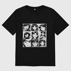 Футболка оверсайз мужская Такая разная Мисато Сан Евангелион, цвет: черный