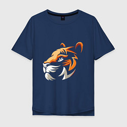 Футболка оверсайз мужская Tiger Cute, цвет: тёмно-синий