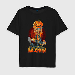 Футболка оверсайз мужская Halloween, цвет: черный