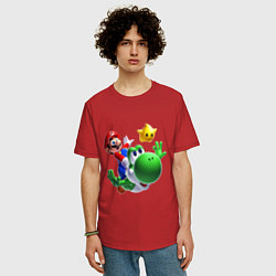 Футболка оверсайз мужская Mario&Yoshi, цвет: красный — фото 2