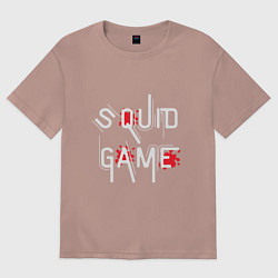 Футболка оверсайз мужская Squid Game Kill, цвет: пыльно-розовый