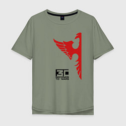 Мужская футболка оверсайз 30 Seconds to Mars красный орел