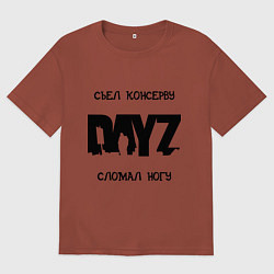 Футболка оверсайз мужская DayZ: Съел консерву, цвет: кирпичный