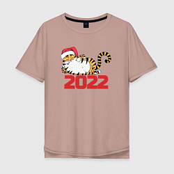 Мужская футболка оверсайз Романтичный тигр 2022