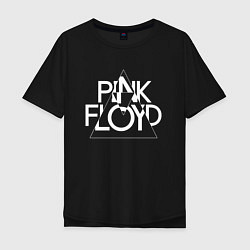 Мужская футболка оверсайз PINK FLOYD LOGO ПИНК ФЛОЙД ЛОГОТИП