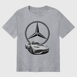 Футболка оверсайз мужская Mercedes - команда победителей!, цвет: меланж
