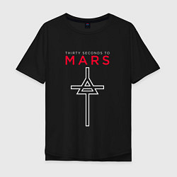Футболка оверсайз мужская 30 Seconds To Mars, logo, цвет: черный