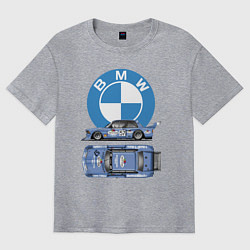 Футболка оверсайз мужская BMW Motorsport Retro, Germany, цвет: меланж
