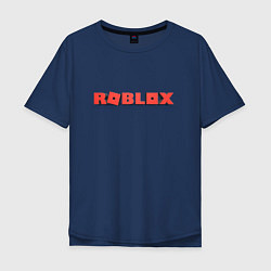 Мужская футболка оверсайз Roblox logo red роблокс логотип красный