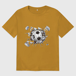 Футболка оверсайз мужская Футбол внутри, цвет: горчичный
