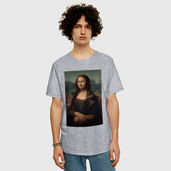 Футболка оверсайз мужская Леонардо да Винчи Мона Лиза дель Джокондо 1503-150, цвет: меланж — фото 2