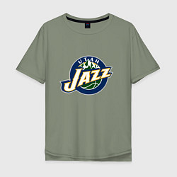 Футболка оверсайз мужская Юта Джаз, цвет: авокадо