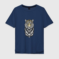 Футболка оверсайз мужская King - Tiger, цвет: тёмно-синий