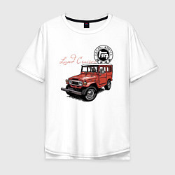 Футболка оверсайз мужская Toyota Land Cruiser Retro, цвет: белый