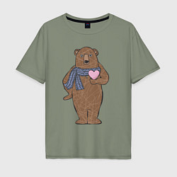 Мужская футболка оверсайз Медвежий романтик