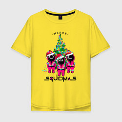 Футболка оверсайз мужская Guardians Merry squidmas, цвет: желтый