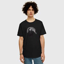 Футболка оверсайз мужская Призрак в капюшоне, цвет: черный — фото 2