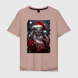 Мужская футболка оверсайз Дед Мороз - зомби