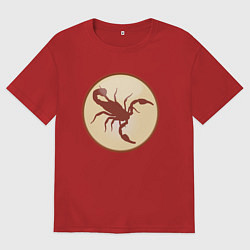 Мужская футболка оверсайз Скорпион бежевый