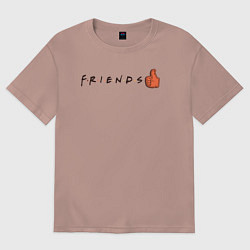Футболка оверсайз мужская Friends!, цвет: пыльно-розовый