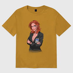 Футболка оверсайз мужская Dana Scully X-Files, цвет: горчичный