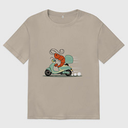 Мужская футболка оверсайз Креветка на мопеде