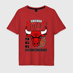 Футболка оверсайз мужская Chicago Bulls NBA, цвет: красный