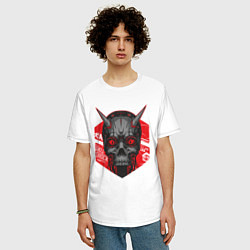 Футболка оверсайз мужская SHLSHK Cyber Skull Collection, цвет: белый — фото 2