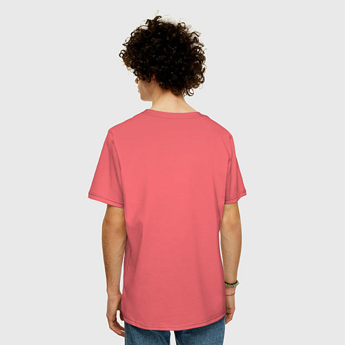 Мужская футболка оверсайз Новогодний Венок 2022 / Коралловый – фото 4