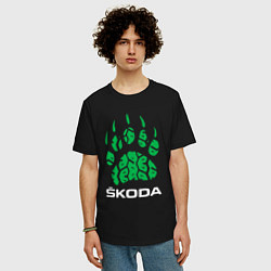 Футболка оверсайз мужская SKODA ШКОДА ХИЩНИК, цвет: черный — фото 2