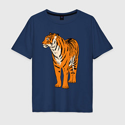 Мужская футболка оверсайз Гордый независимый тигр
