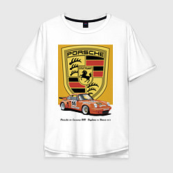 Мужская футболка оверсайз Porsche 911 Carrera RSR - Daytona 24 Hours 1973