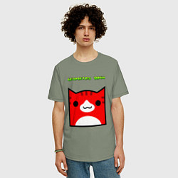 Футболка оверсайз мужская Geometry Dash: Cat Skin, цвет: авокадо — фото 2