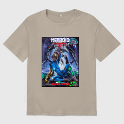 Мужская футболка оверсайз Poster Game Over Metroid Dread