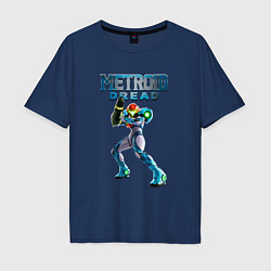 Футболка оверсайз мужская Metroid Dread Метроид Дреад, цвет: тёмно-синий