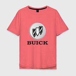 Футболка оверсайз мужская Gray gradient Logo Buick, цвет: коралловый