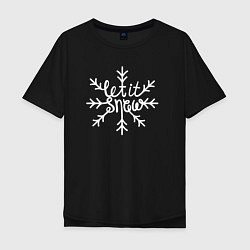 Мужская футболка оверсайз Snowflake Let it snow