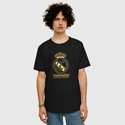 Футболка оверсайз мужская Real Madrid gold logo, цвет: черный — фото 2