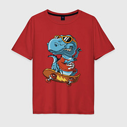 Мужская футболка оверсайз The dinosaur Skater
