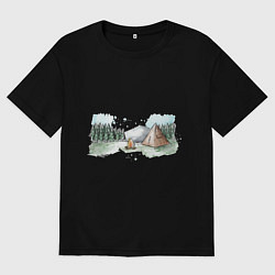 Мужская футболка оверсайз Поход в горы