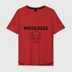 Футболка оверсайз мужская Watch Dogs, цвет: красный