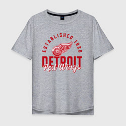 Мужская футболка оверсайз Detroit Red Wings Детройт Ред Вингз