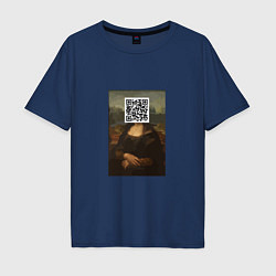 Мужская футболка оверсайз QR Mona Lisa