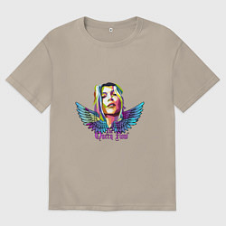 Футболка оверсайз мужская Королева Потока!, цвет: миндальный