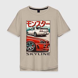 Мужская футболка оверсайз Nissan Skyline Ниссан Скайлайн