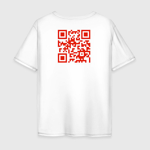 Мужская футболка оверсайз Keep calm and scan me - fuck off / Белый – фото 2