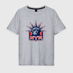 Футболка оверсайз мужская Нью Йорк Рейнджерс New York Rangers, цвет: меланж