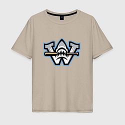 Футболка оверсайз мужская Wilmington sharks - baseball team, цвет: миндальный