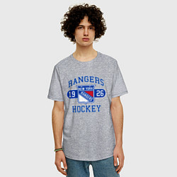 Футболка оверсайз мужская Нью Йорк Рейнджерс, New York Rangers, цвет: меланж — фото 2